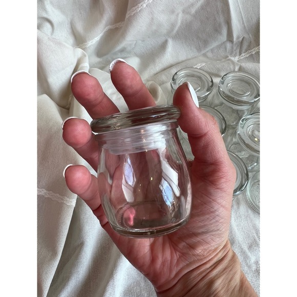 10 glass Apothecary jars with glass lid 2 ounce glass jar for candles - Picture 8 of 9